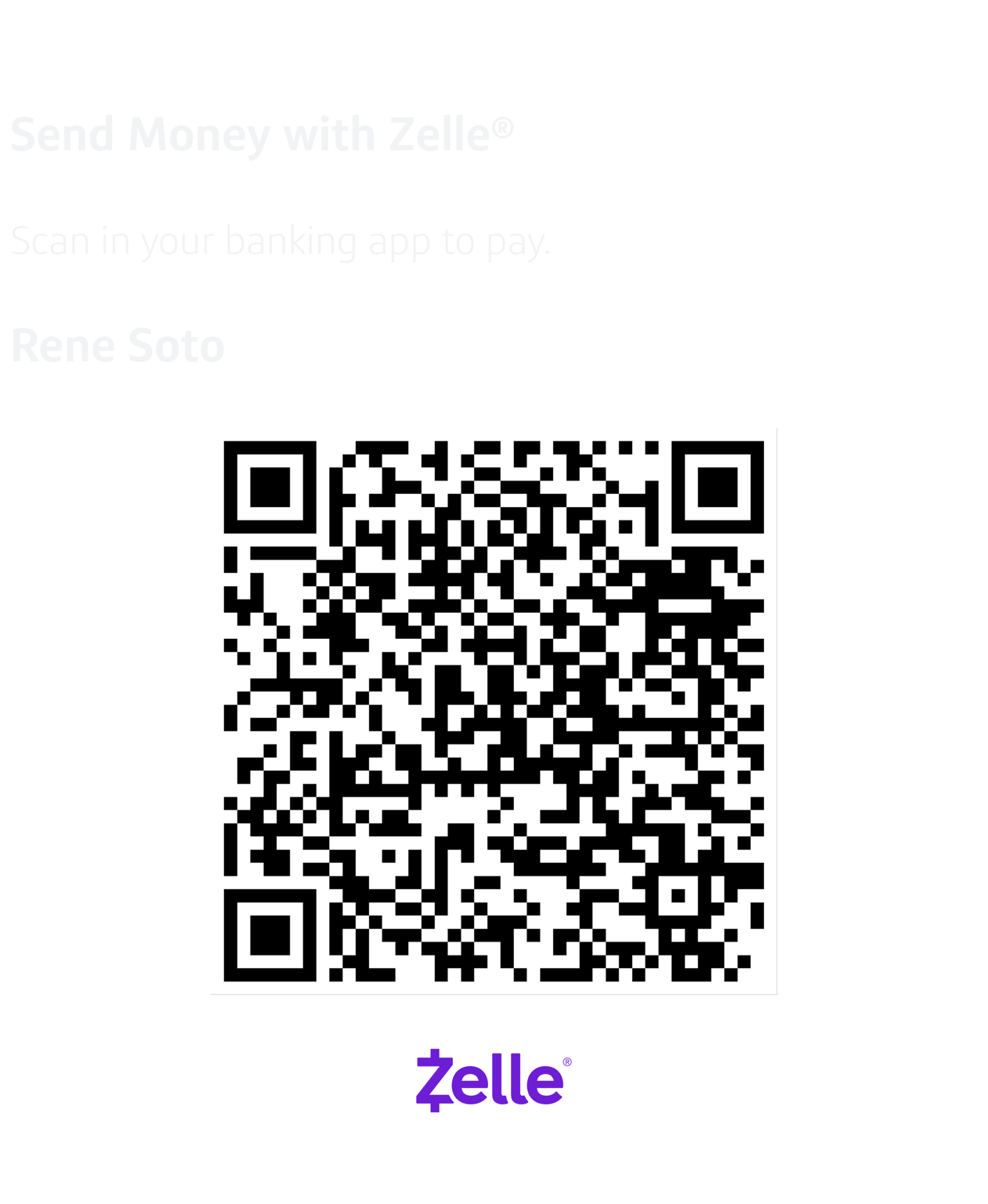 RC Fit Kitchen Zelle payment QR code
